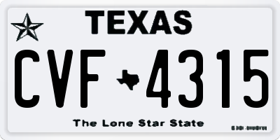 TX license plate CVF4315