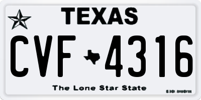 TX license plate CVF4316