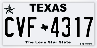 TX license plate CVF4317