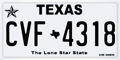 TX license plate CVF4318