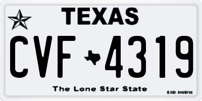 TX license plate CVF4319