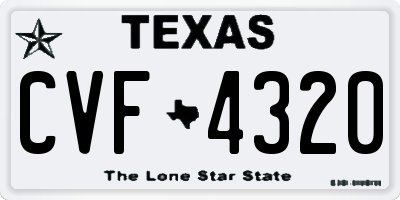 TX license plate CVF4320