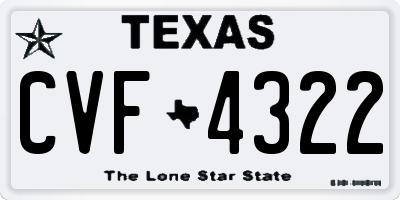 TX license plate CVF4322