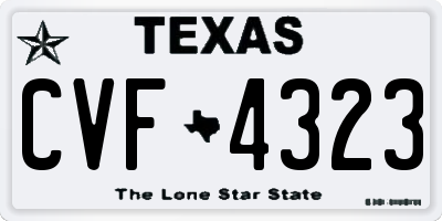 TX license plate CVF4323