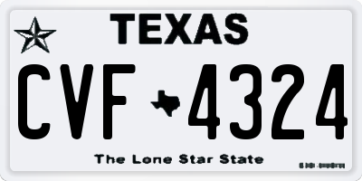 TX license plate CVF4324