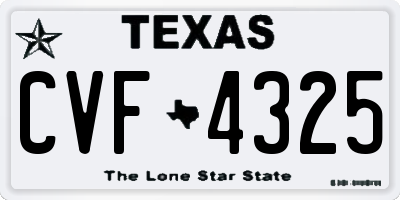 TX license plate CVF4325
