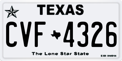 TX license plate CVF4326