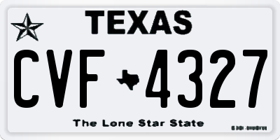 TX license plate CVF4327