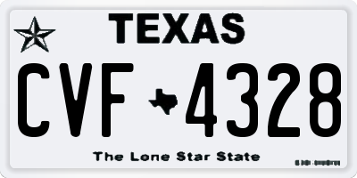 TX license plate CVF4328