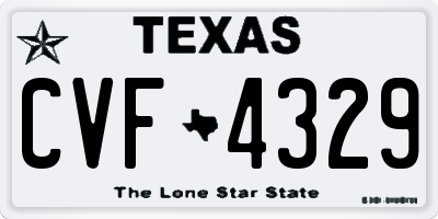 TX license plate CVF4329