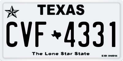 TX license plate CVF4331