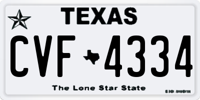 TX license plate CVF4334