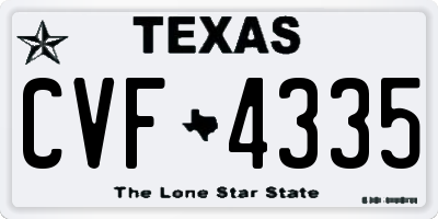 TX license plate CVF4335