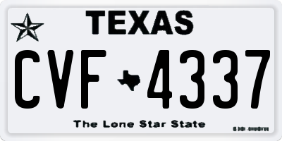 TX license plate CVF4337