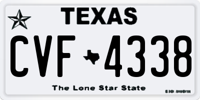 TX license plate CVF4338