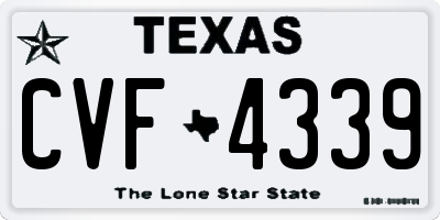 TX license plate CVF4339