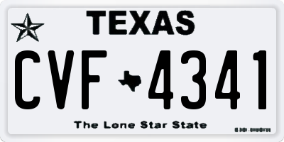 TX license plate CVF4341