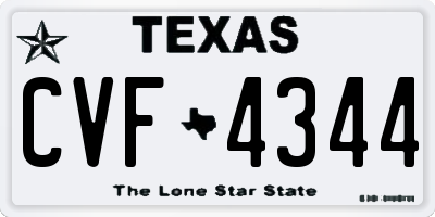 TX license plate CVF4344
