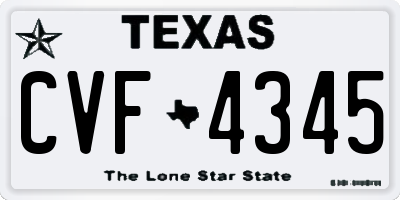 TX license plate CVF4345