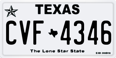 TX license plate CVF4346