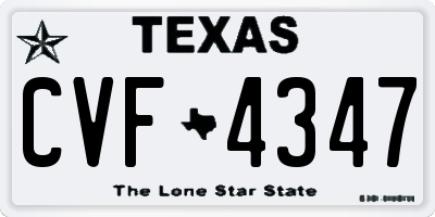 TX license plate CVF4347