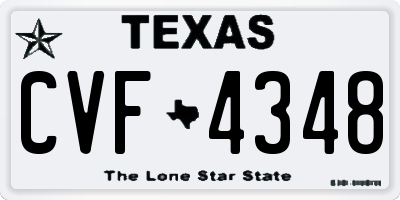 TX license plate CVF4348