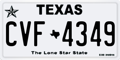 TX license plate CVF4349