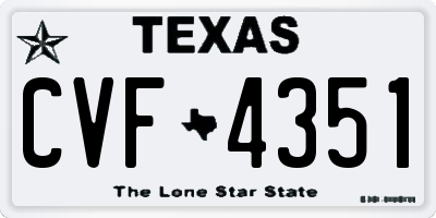 TX license plate CVF4351