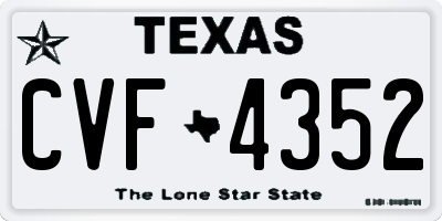 TX license plate CVF4352