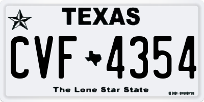 TX license plate CVF4354