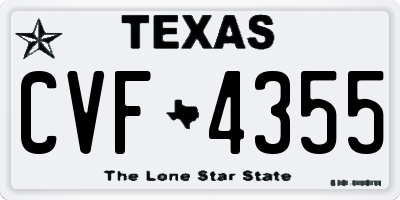 TX license plate CVF4355
