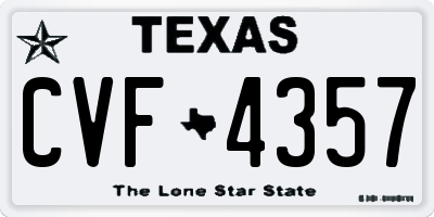 TX license plate CVF4357