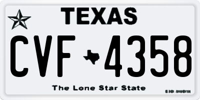 TX license plate CVF4358