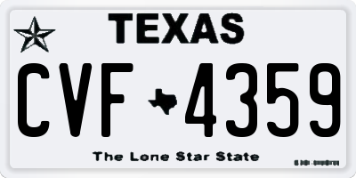 TX license plate CVF4359