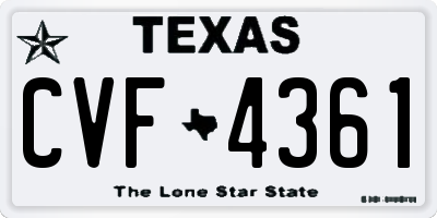 TX license plate CVF4361