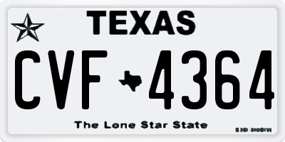 TX license plate CVF4364