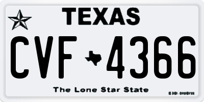 TX license plate CVF4366