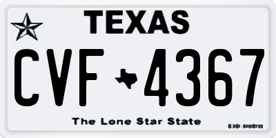 TX license plate CVF4367