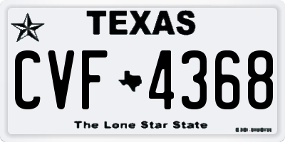 TX license plate CVF4368