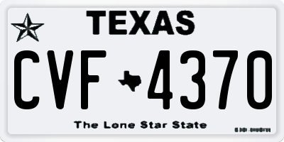 TX license plate CVF4370