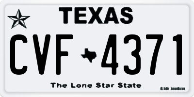 TX license plate CVF4371