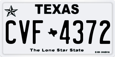 TX license plate CVF4372