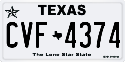 TX license plate CVF4374