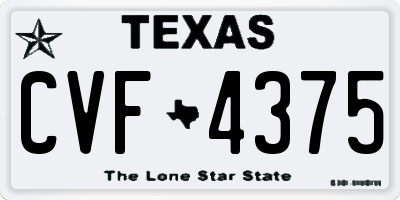 TX license plate CVF4375