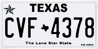 TX license plate CVF4378