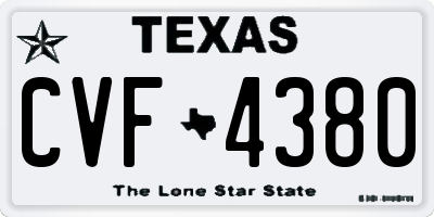 TX license plate CVF4380
