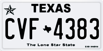TX license plate CVF4383