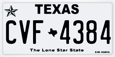 TX license plate CVF4384