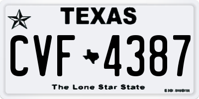 TX license plate CVF4387