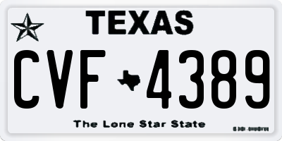 TX license plate CVF4389